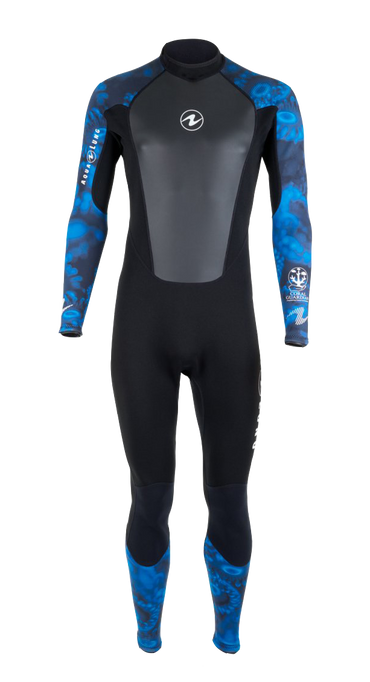 Aqua Lung Men's HydroFlex 3mm Wetsuit Black/Blue Camo