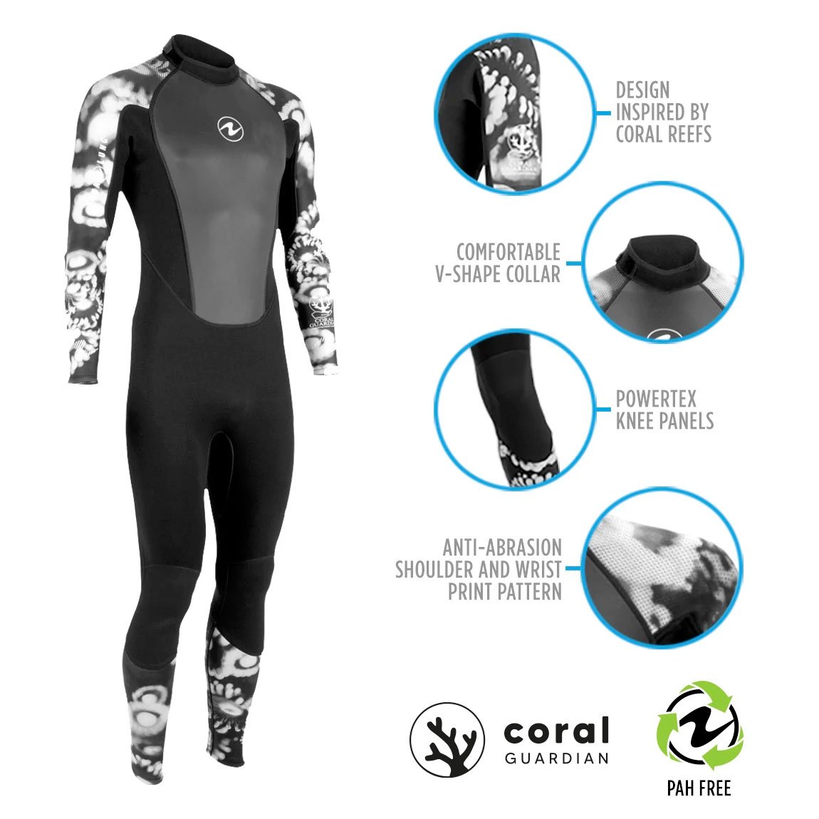 Aqua Lung Men's HydroFlex 3mm Wetsuit Black/White Camo