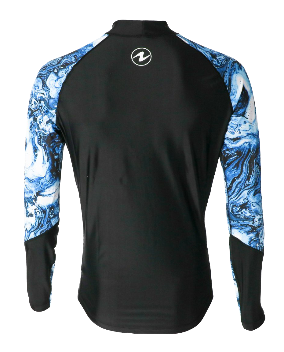 Aqua Lung Men's Long Sleeve Aqua Rash Guard Navy/White