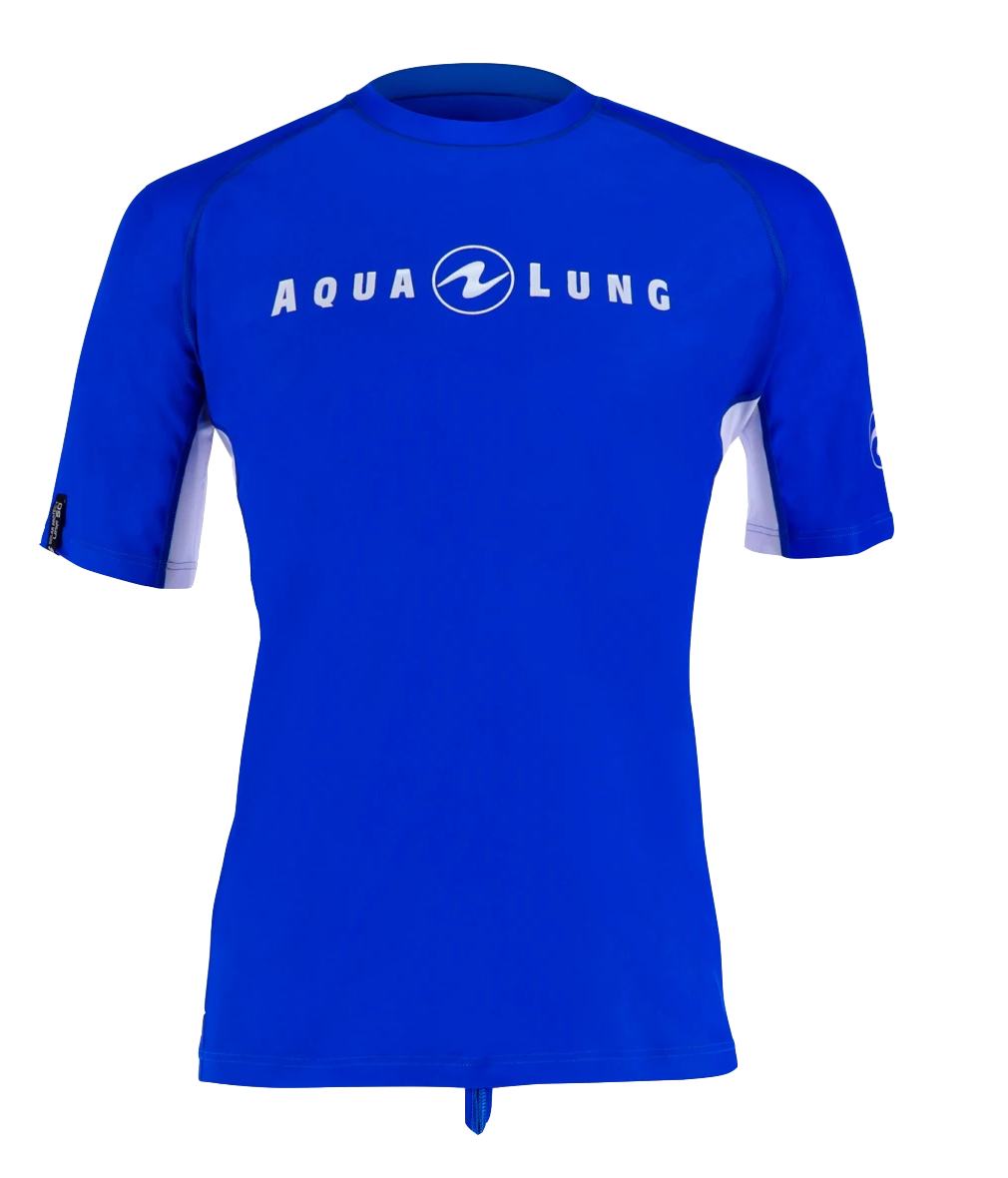 Aqua Lung Men's Loose Fit Short Sleeve Rash Guard Blue