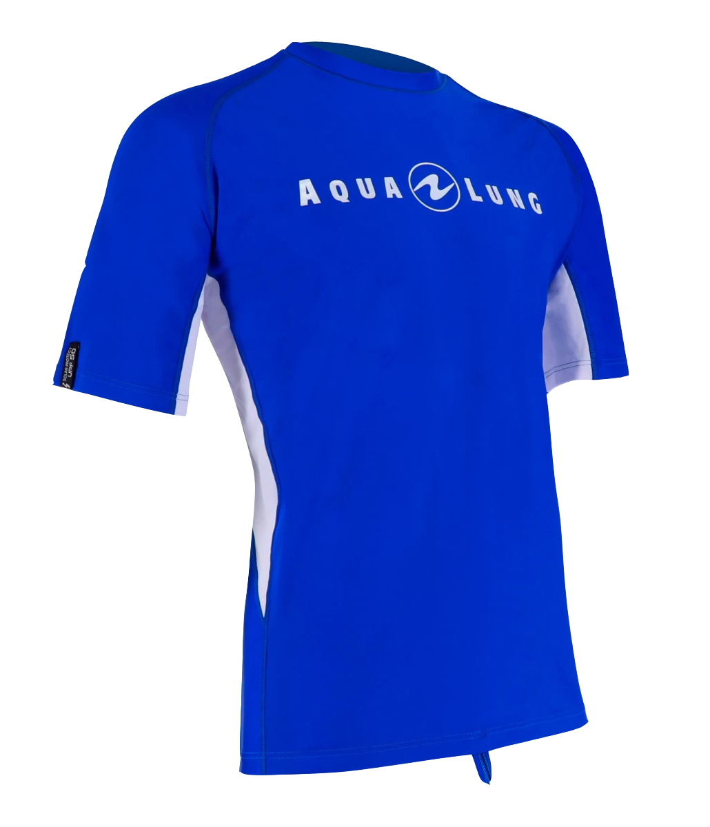 Aqua Lung Men's Loose Fit Short Sleeve Rash Guard Blue