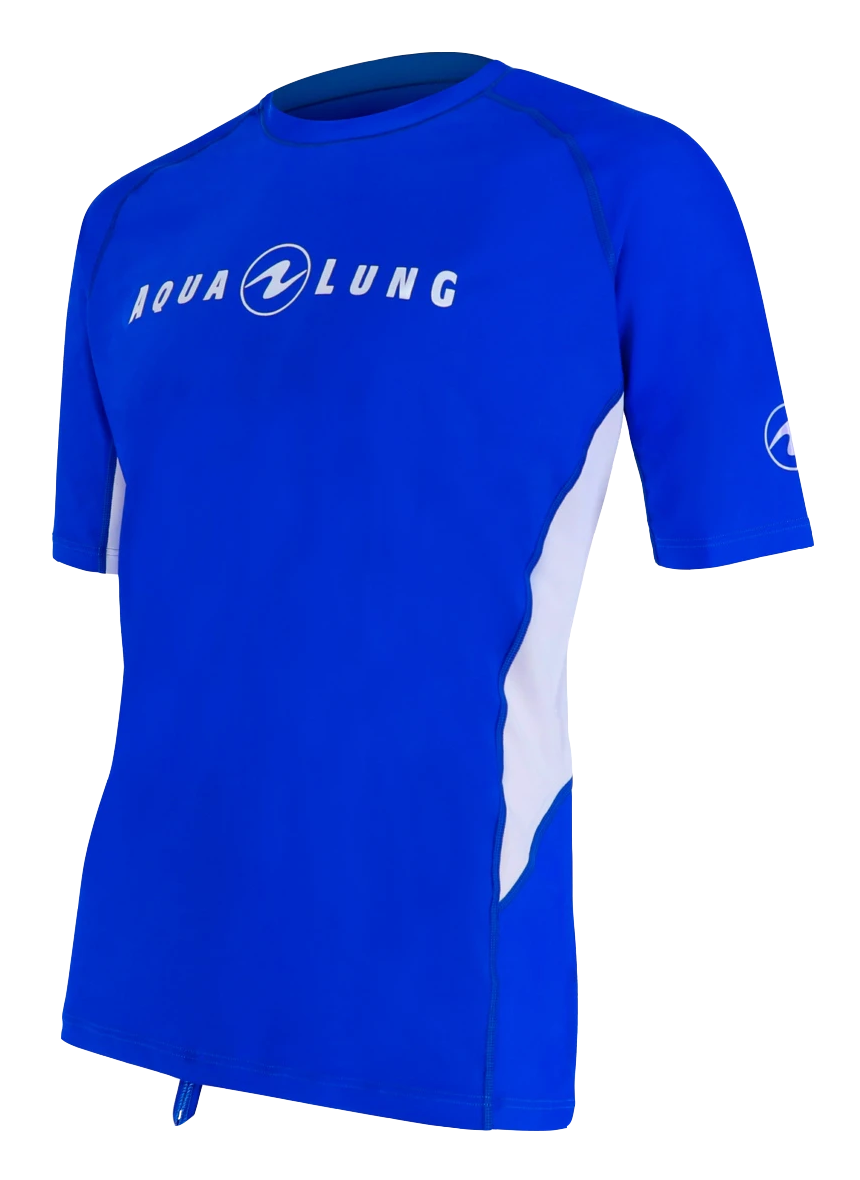 Aqua Lung Men's Loose Fit Short Sleeve Rash Guard Blue