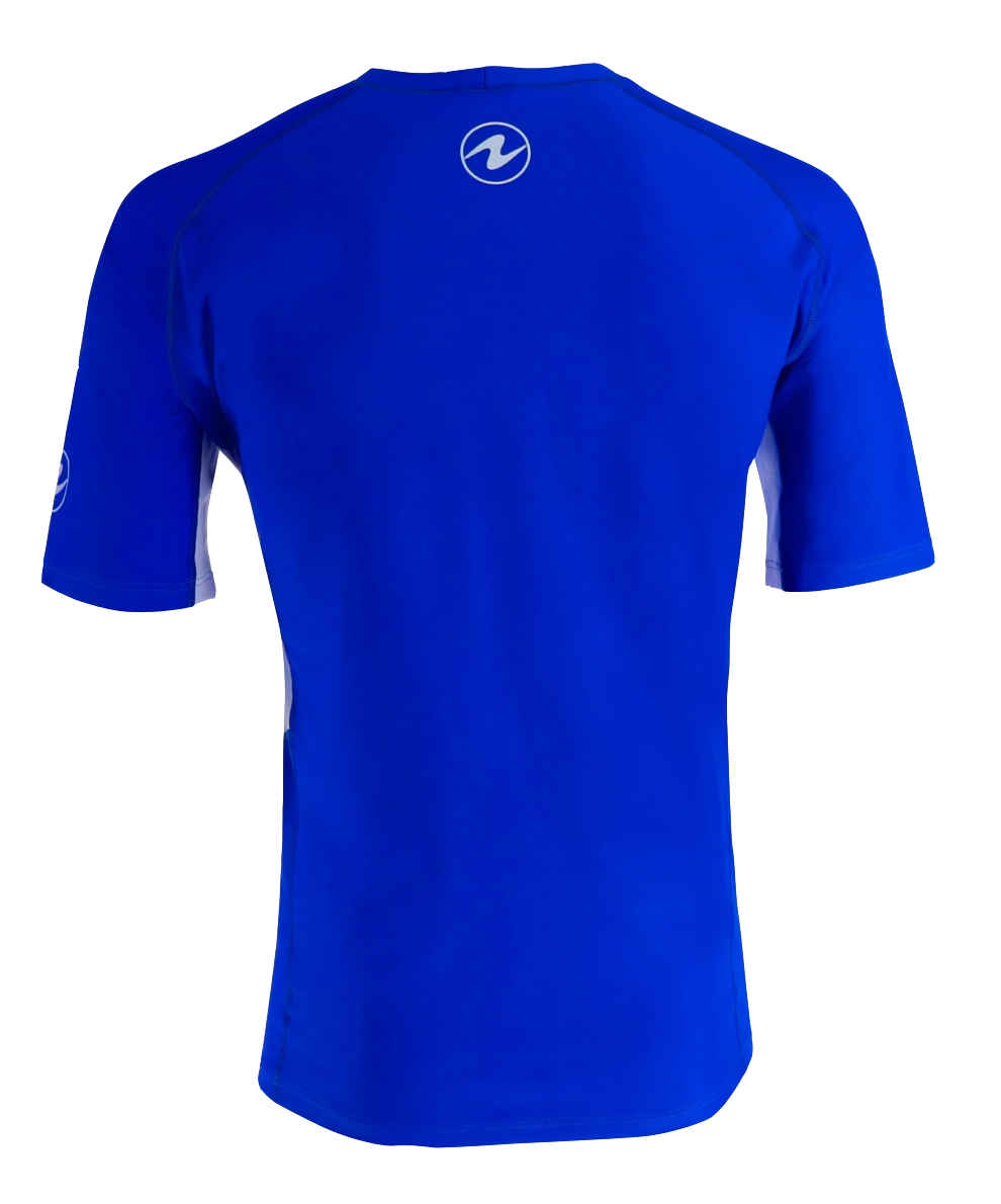 Aqua Lung Men's Loose Fit Short Sleeve Rash Guard Blue