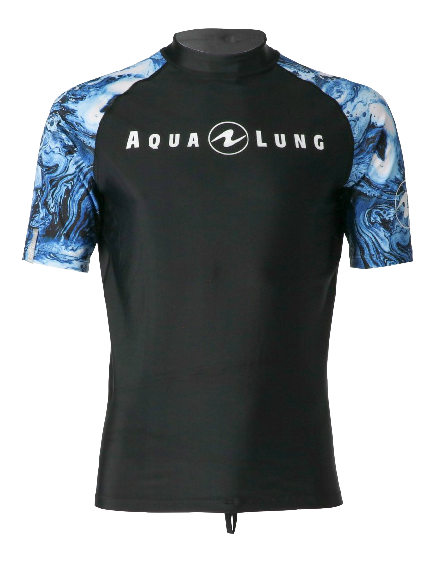 Aqua Lung Men's Short Sleeve Aqua Rash Guard Navy/White