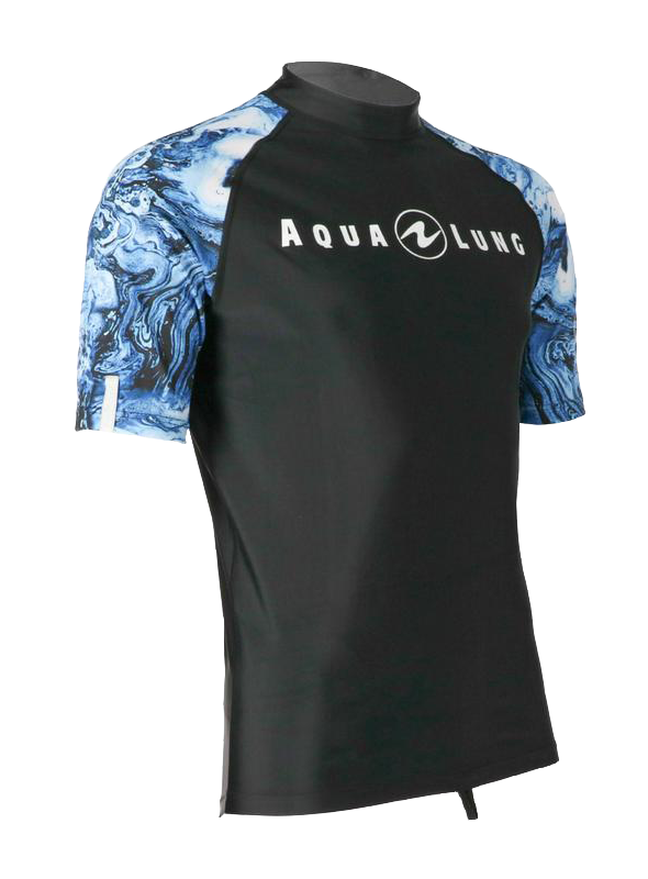 Aqua Lung Men's Short Sleeve Aqua Rash Guard Navy/White