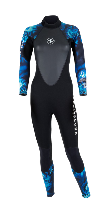 Aqua Lung Women's HydroFlex 3mm Wetsuit Black/Blue Camo