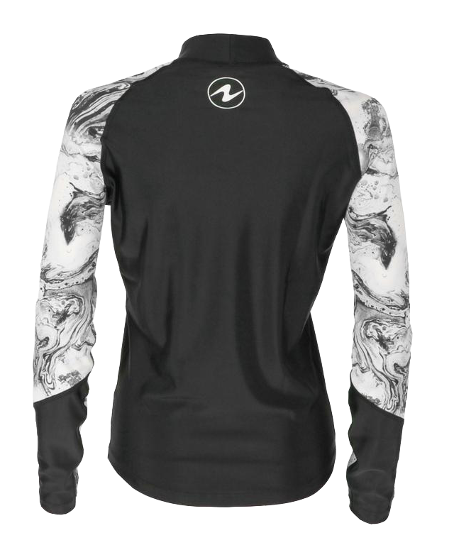 Aqua Lung Women's Long Sleeve Aqua Rash Guard Black/White