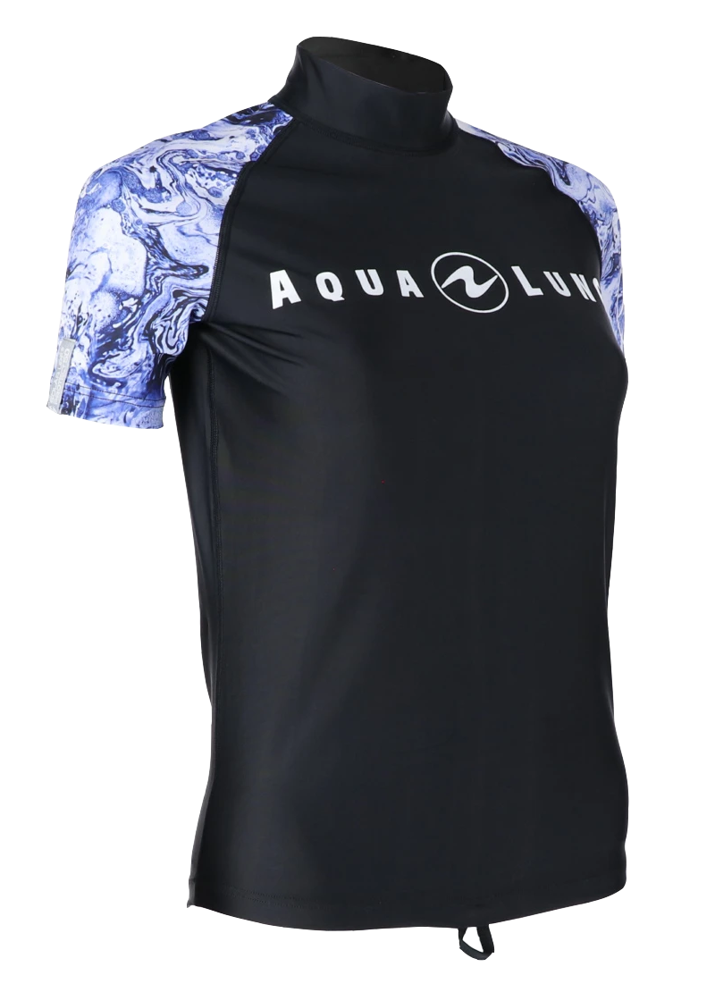 Aqua Lung Women's Short Sleeve Aqua Rash Guard Purple/White