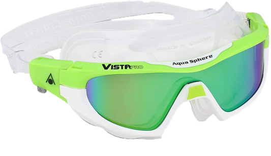 Aquasphere Vista Pro Green Multi-Mirrored Lens Lime and White