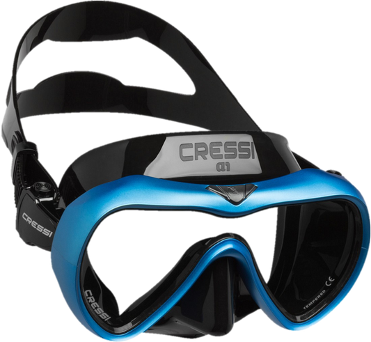 Cressi A1 Mask w Anti-Fog Lens - Black & Blue