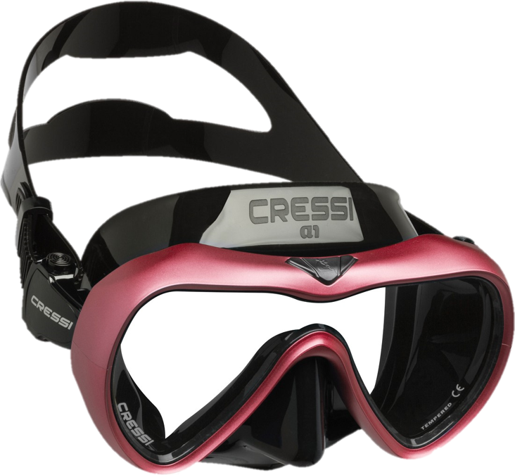 Cressi A1 Mask w Anti-Fog Lens - Black & Pink 