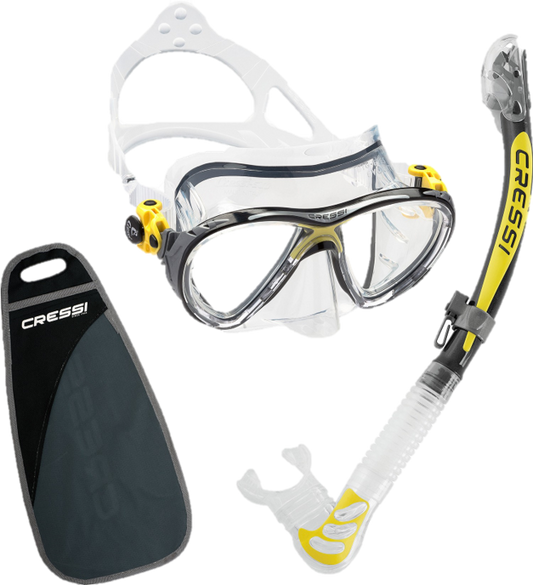 Cressi Big Eyes Evolution & Alpha Ultra Dry Snorkel Combo