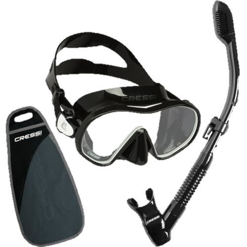 Cressi F-Dual & Supernova Dry Snorkel Combo