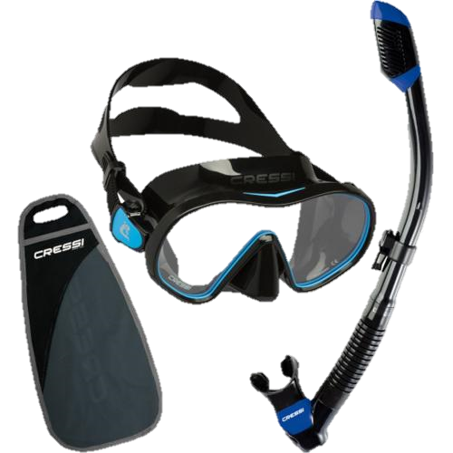 Cressi F-Dual & Supernova Dry Snorkel Combo