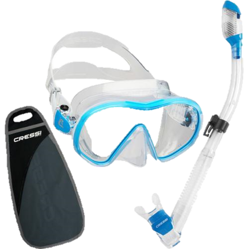 Cressi F-Dual & Supernova Dry Snorkel Combo