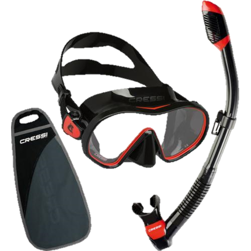 Cressi F-Dual & Supernova Dry Snorkel Combo