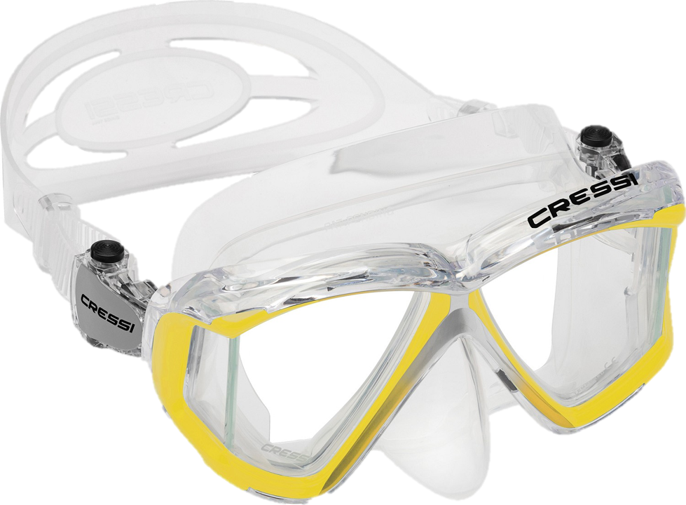 Cressi Liberty Quattro SPE Mask - Clear/Gold  & Silver