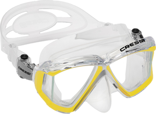 Cressi Liberty Quattro SPE Mask - Clear/Gold  & Silver