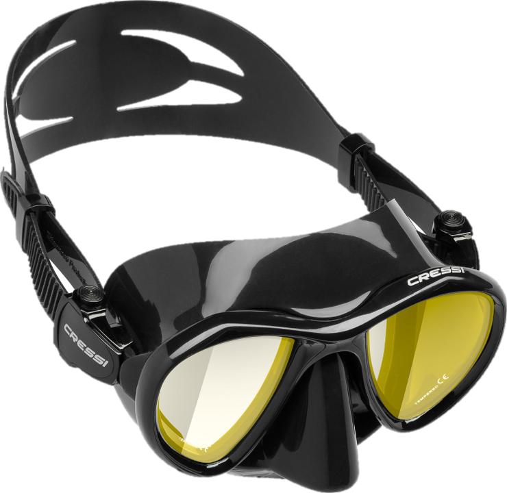 Cressi Metis Mask - Black Yellow Lens 