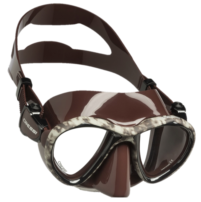 Cressi Metis Mask - Brown Hunter Clear Lens