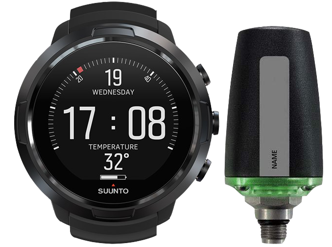 Suunto D5 Dive Computer Black with Black Bezel and Suunto Tank Pod