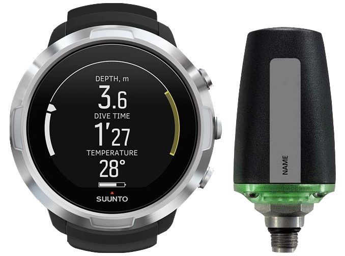 Suunto D5 Dive Computer Black with Silver Bezel and Suunto Tank POD