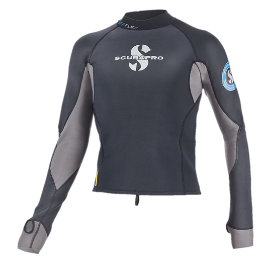 ScubaPro Everflex 1.5mm Men's Long Sleeve Top - Black/Gray