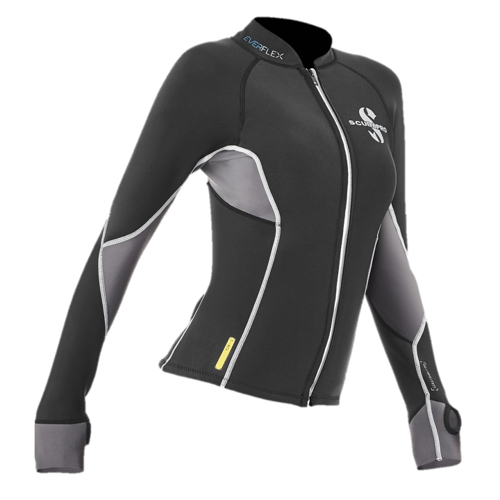 ScubaPro Everflex 1.5mm Women's Long Sleeve Top - Black/Gray