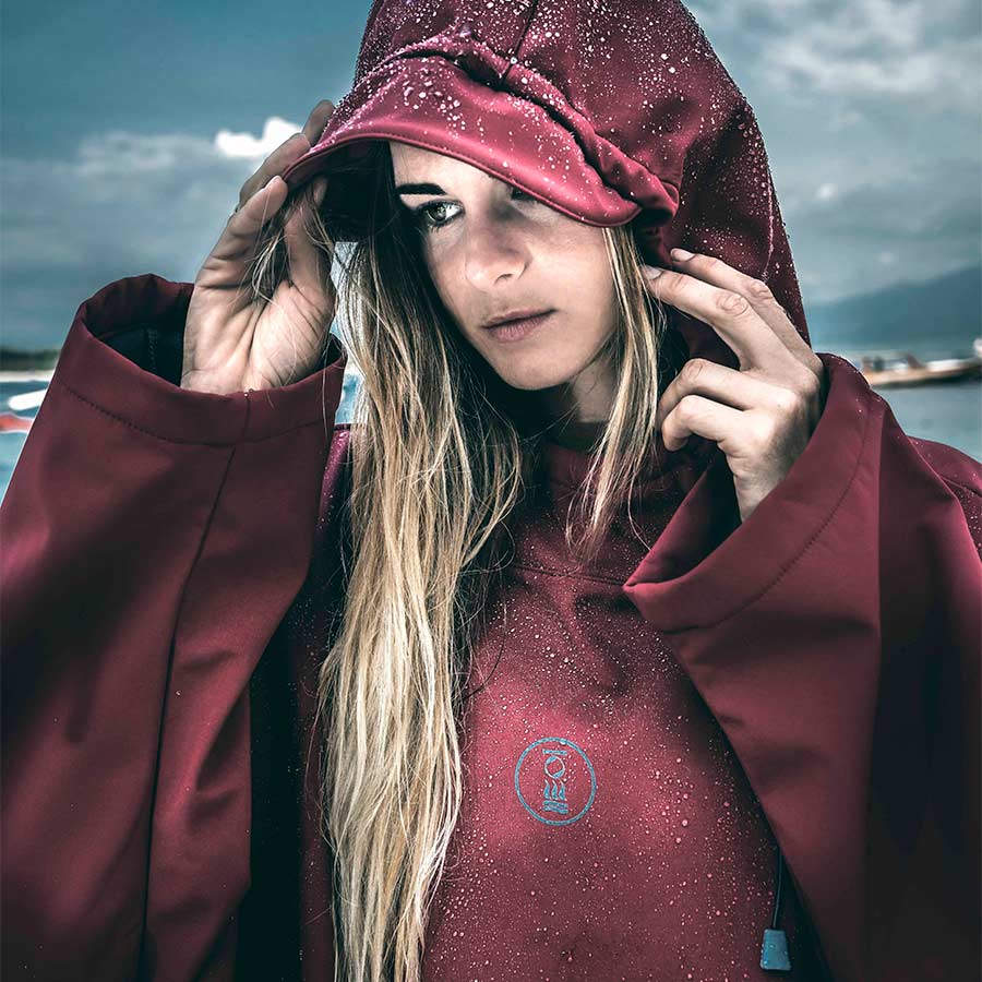 Fourth Element Storm Poncho Burgundy