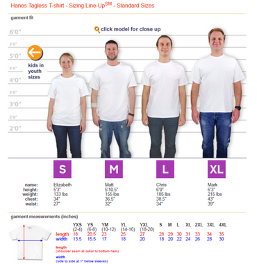 Hanes Sizing Chart