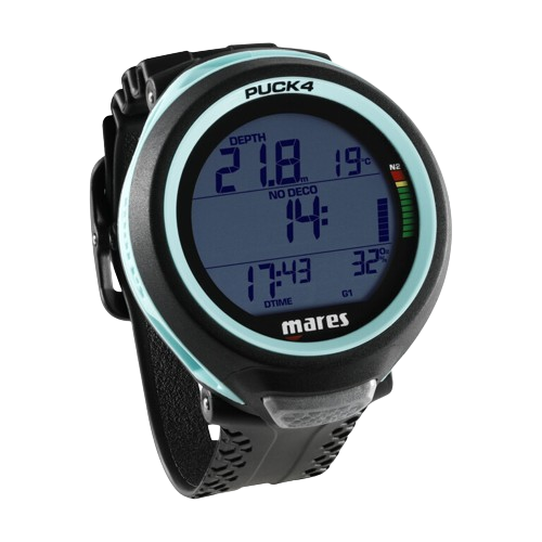 Mares Puck 4 Dive Computer - Black & Aqua