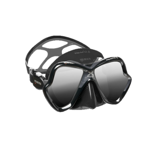 Mares X-Vision Ultra LiquidSkin Dive Mask - Black & Grey Mirrored Lens