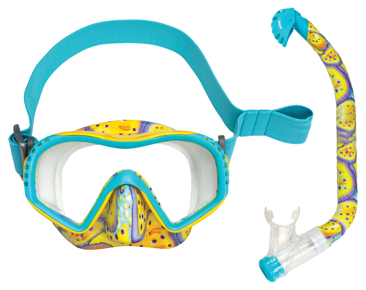 OceanWays Youth SeaLife Mask & Snorkel Combo Purple & Yellow Nudibranch