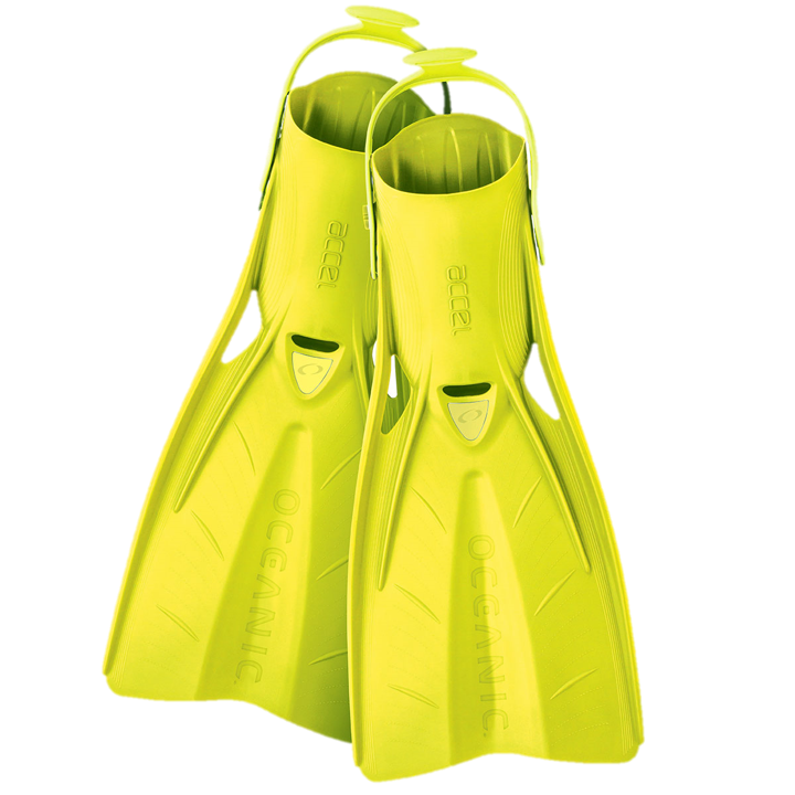 Oceanic Accel Open Heel Fins - Yellow