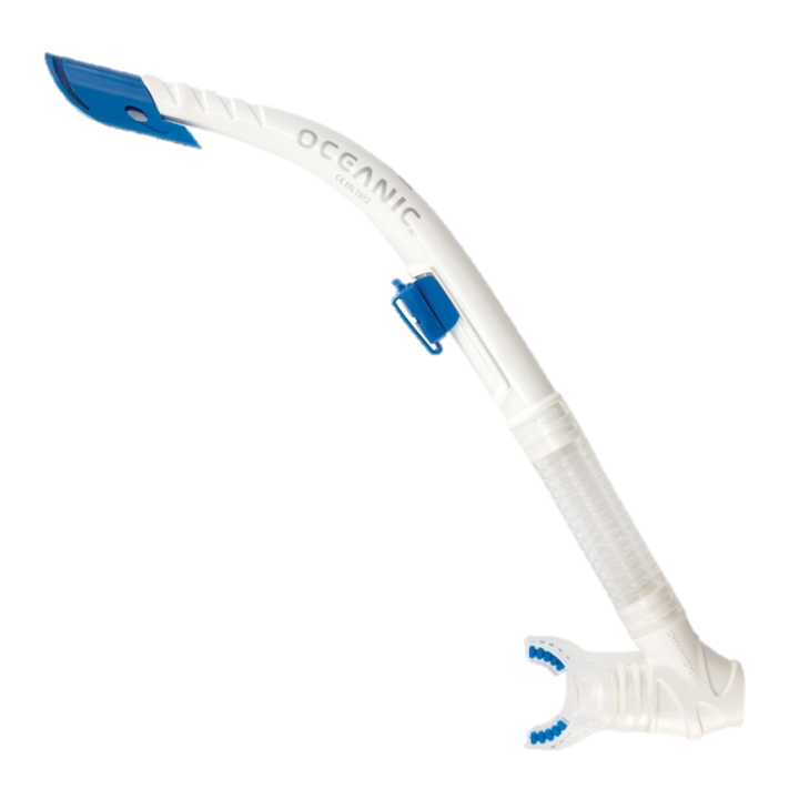 Oceanic Arid Semi-Dry Snorkel - White & Blue