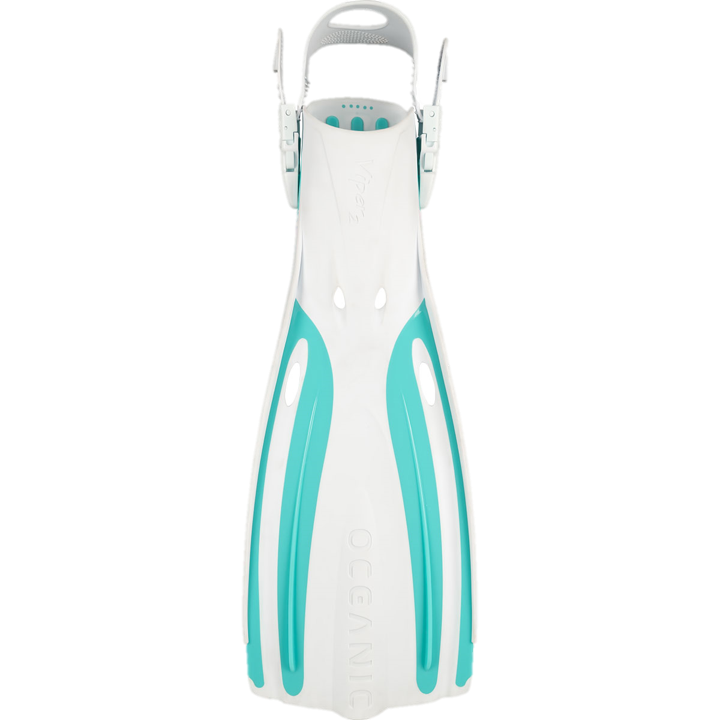 Oceanic Viper 2 Open Heel Fins - White & Aqua