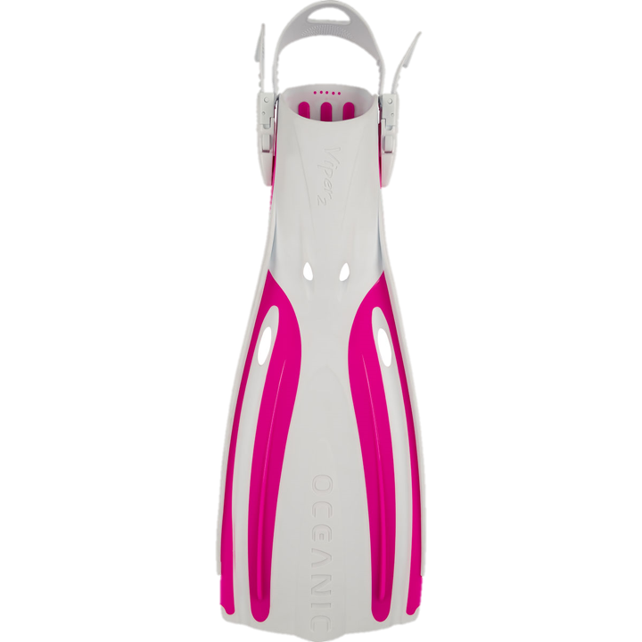 Oceanic Viper 2 Open Heel Fins - White & Pink