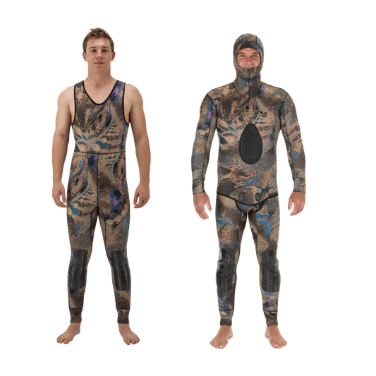 Riffe Covi-Tek Camo 5mm 2pc Wetsuit (Hooded Top & Farmer John Bottom)