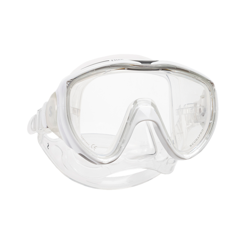 ScubaPro Flux Mask White with Clear Skirt