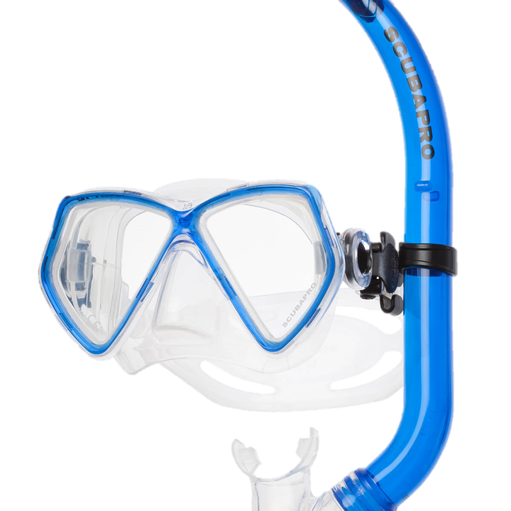 ScubaPro Mini-Vu Blue - Clear Skirt Snorkel Combo