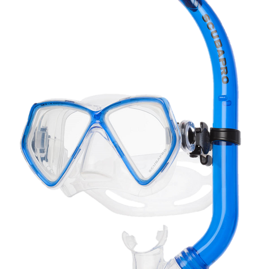 ScubaPro Mini-Vu Blue - Clear Skirt Snorkel Combo