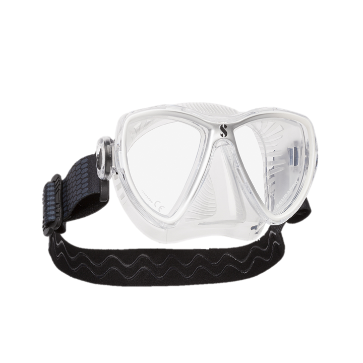 ScubaPro Synergy Mini Mask with Comfort Strap White Silver with Clear Skirt