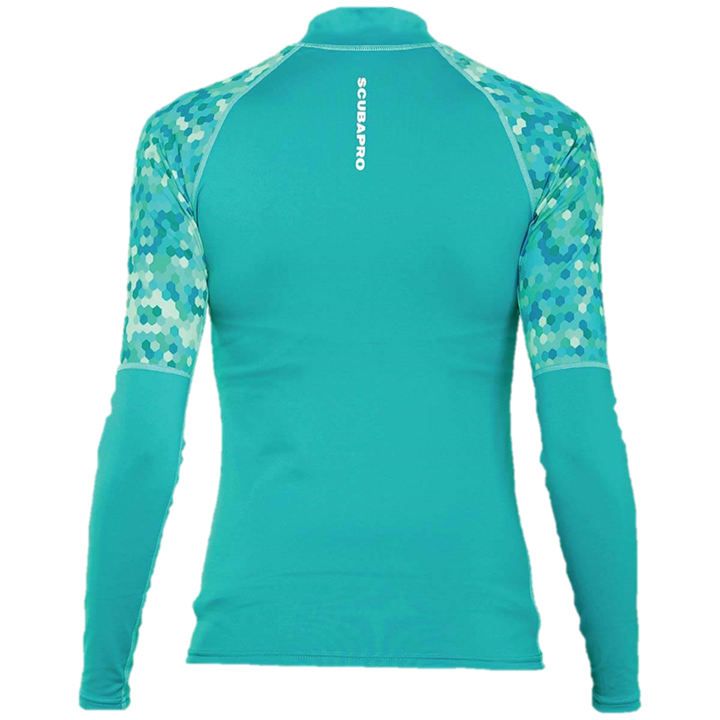 Caribbean Rash Guard Womens, Long Sleeve (UPF50)- Teal