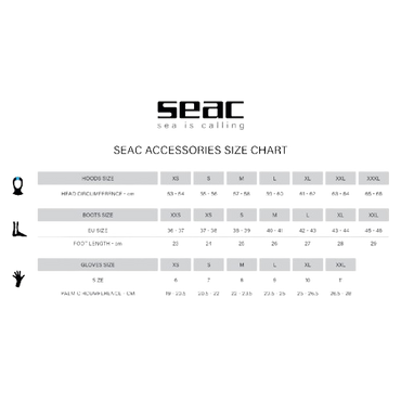 Seac Accesories Size Chart 