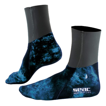 Seac Seal Skin Camo 3mm Socks Both View Blue