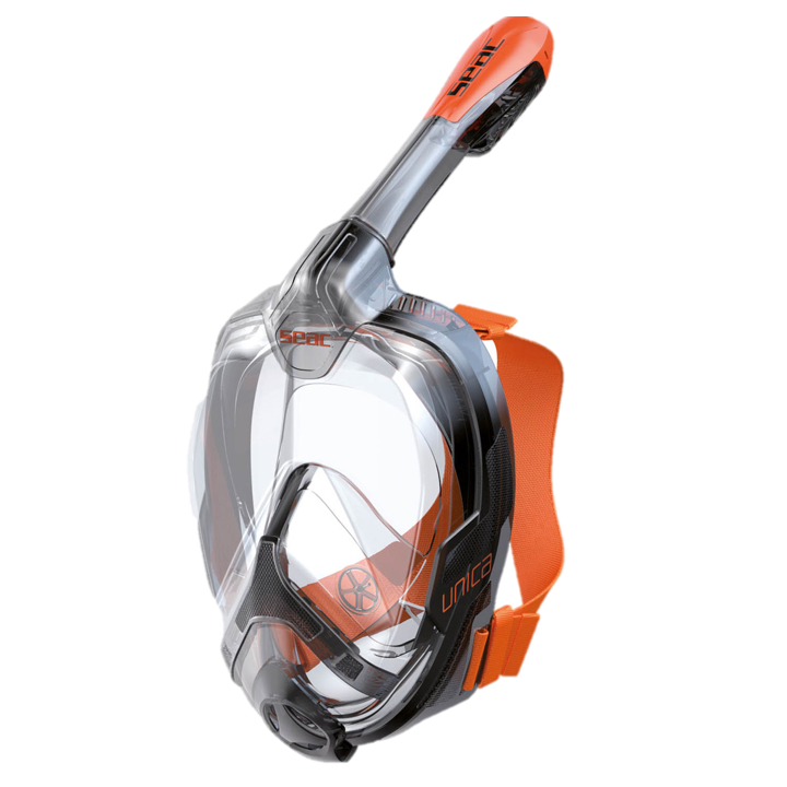 Seac Unica Full Face Snorkel Mask - Black & Orange