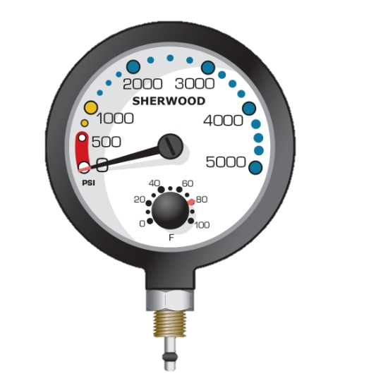 Sherwood Pressure Gauge w/o Boot & Hose