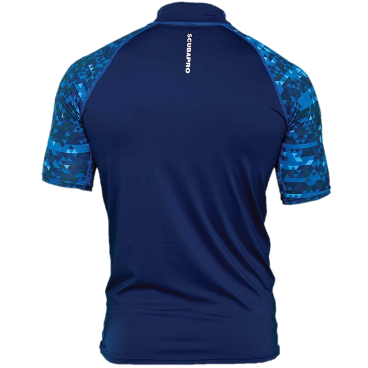 ScubaPro Aegean Rash Guard Mens, Short Sleeve (UPF50) - Blue