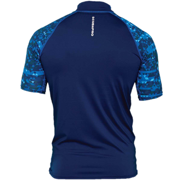 ScubaPro Aegean Rash Guard Mens, Short Sleeve (UPF50) - Blue