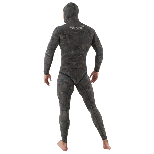 SEAC Snake Camo Men's 5mm Wetsuit, full-body backview